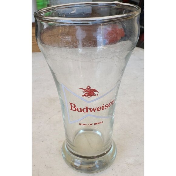 1-piece Budweiser Beer Collectible Clear 7 oz. Small Drinking Glass 5" Tall - Picture 5 of 10